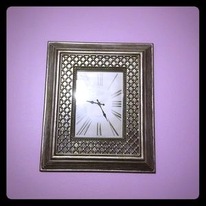 Modern rustic silver wall clock